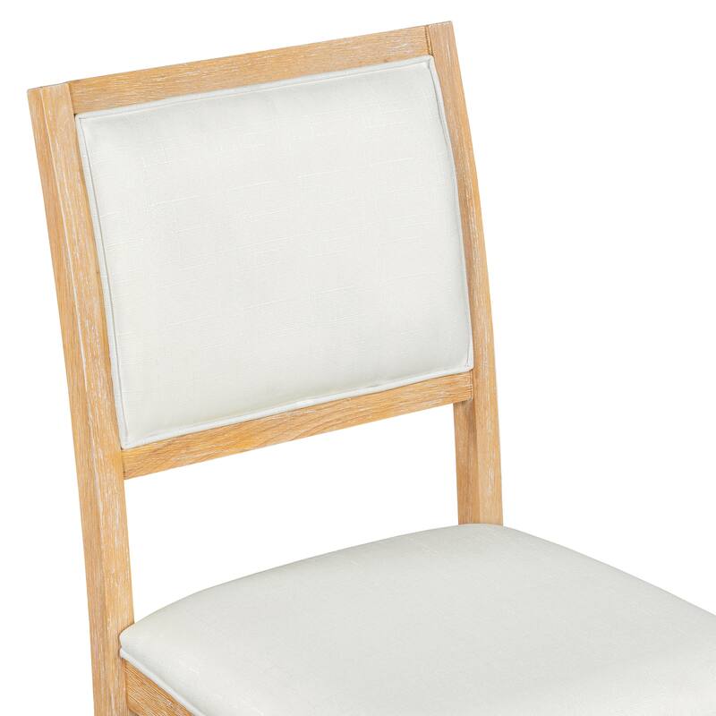 Roomfitters Extendable Rectangular Dining Table, 4 Upholstered Seats, Long Bench, 6-Piece Farmhouse Set