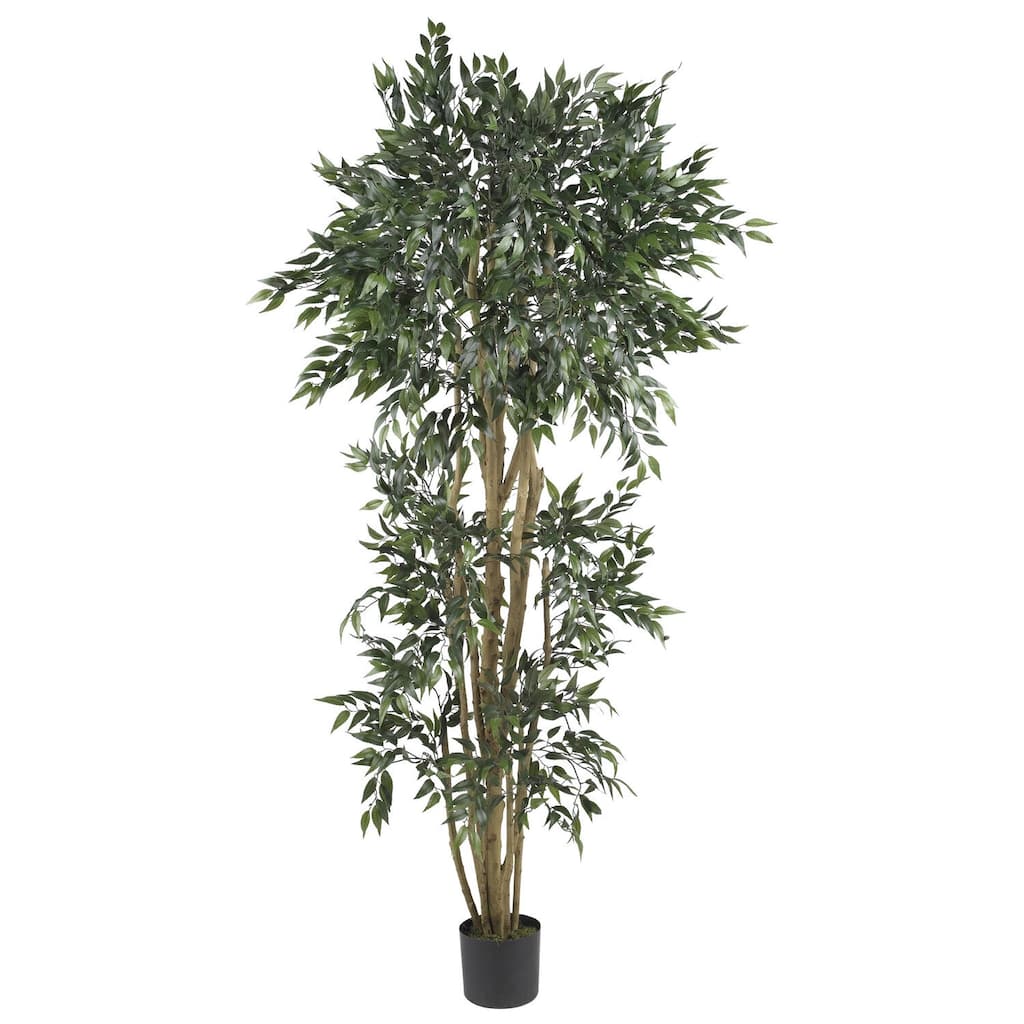 Silk Tree 6ft, Artificial Green Tree, Realistic Faux Tree, Home Office Decor, Indoor Plant, Stylish Shade Tree - 6ft.