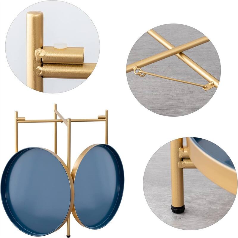 Table 2-Tier Metal Sofa Side Table - 15"D x 15"W x 20"H