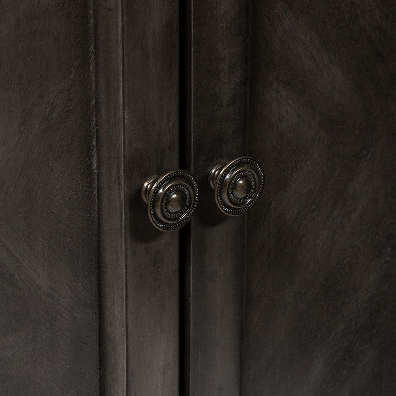 Groenlo Transitional Grey Wood Multi-Storage Curio Cabinet with Molded Details by Copper Grove