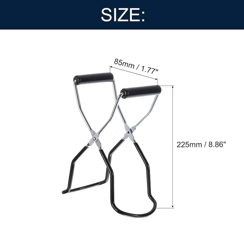 Canning Jar Lifter Tongs, Jar Lifter with Rubber Grips Handle - Black