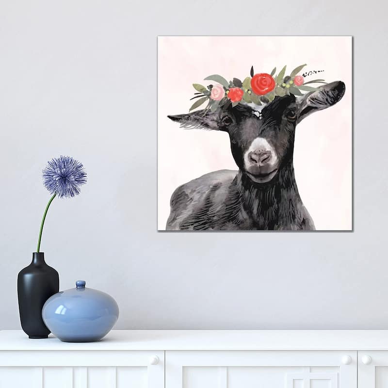 iCanvas "Garden Goat III" by Victoria Borges Canvas Print - 18x18x1.5