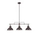 preview thumbnail 16 of 36, 3-Light Industrial Farmhouse Dome Pendant Metal Linear Kitchen Island Pendant Light Oil Rubbed Bronze Finish