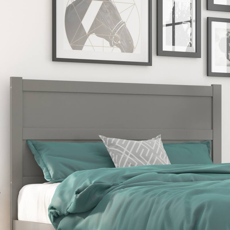 Richmond Queen Slatted Wood Headboard in Walnut Finish with Rounded Top and USB Charging Port