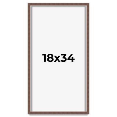 18x34 Shadow Box Frame Brown | 1.125 inches Deep Real Wood Rustic