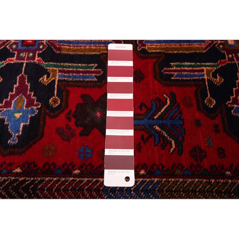 ECARPETGALLERY Hand-knotted Teimani Red Wool Rug - 4'2 x 6'4