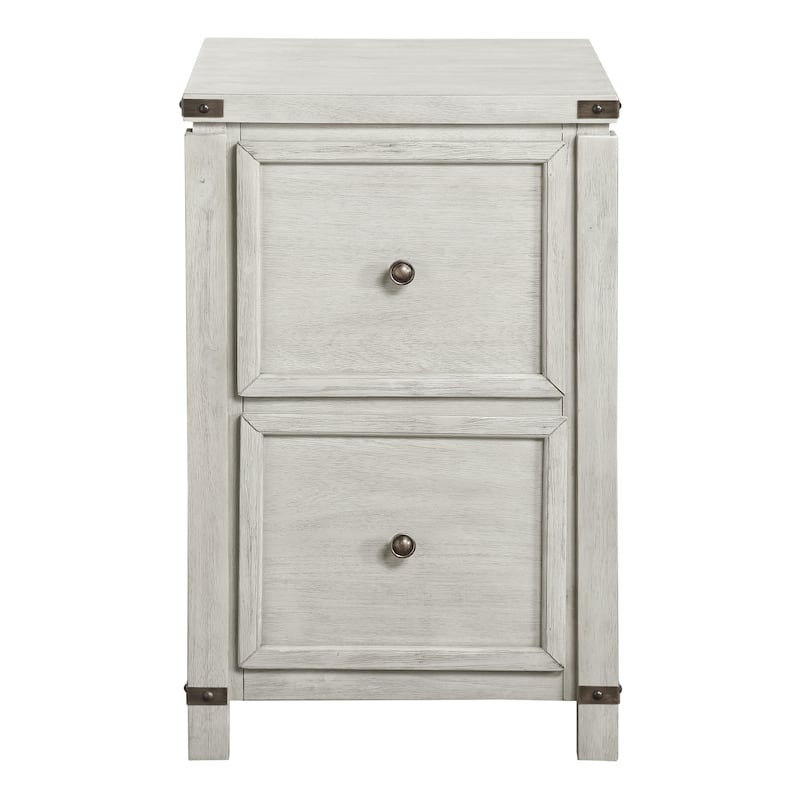 OS Home & Office Furniture Two Drawer File Cabinet in Champagne Oak Wood Veneer