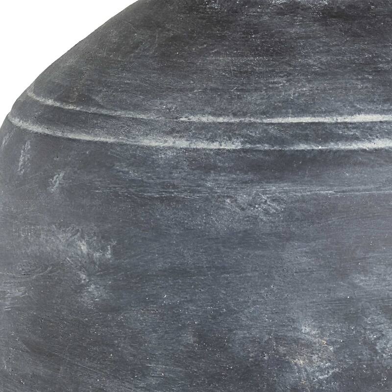 Table Lamp, Off White Linen Shade, Weathered Black Urn Body, 24 Inch
