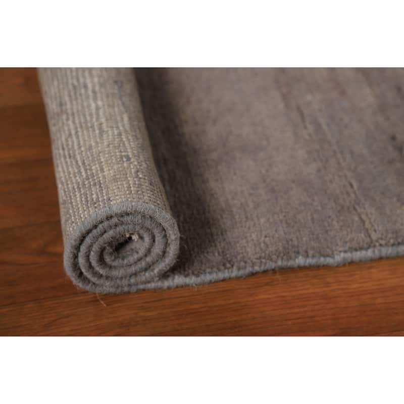 Hand Knotted Oriental 100% Wool Carpet Modern Modern Greys & Charcoal Gabbeh Area Rug - 4' 0'' X 2' 7''