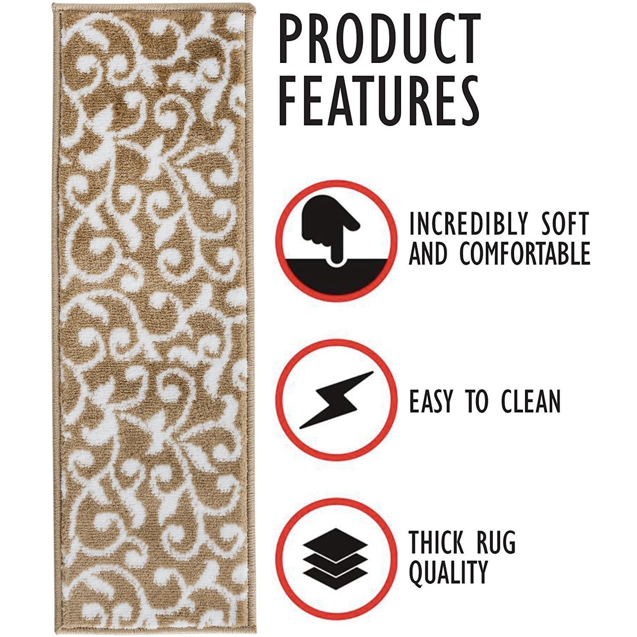 SussexHome Leaves Pattern Stair Treads-image