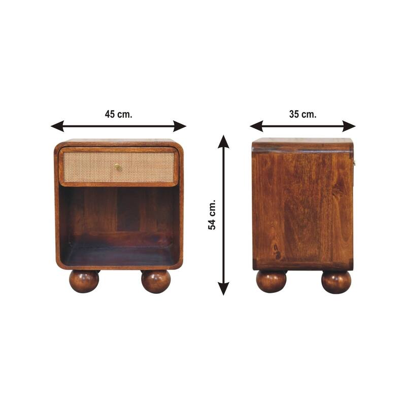 Chestnut Open Woven Bedside