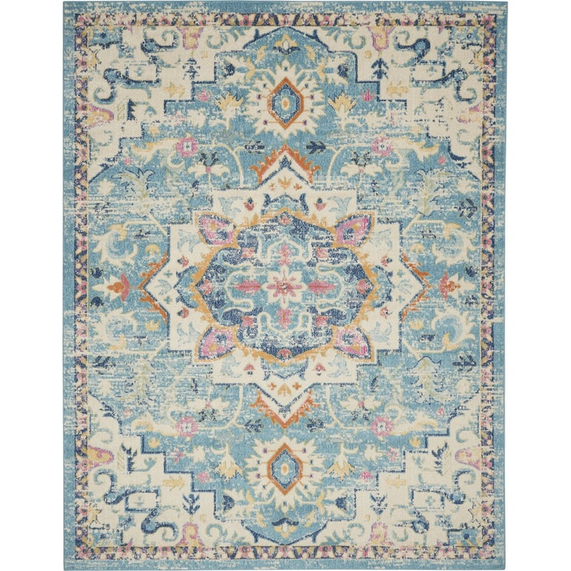 Rama Power Loomed Floral Area Rug By HomeRoots - 9' x 12'