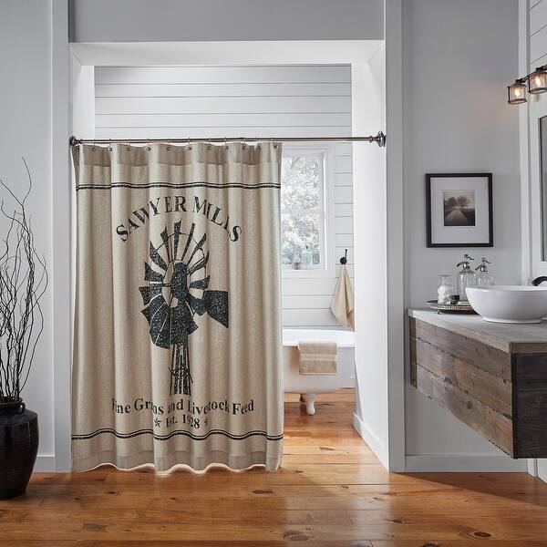 Shop Sawyer Mill Charcoal Windmill Shower Curtain 72x72 On Sale