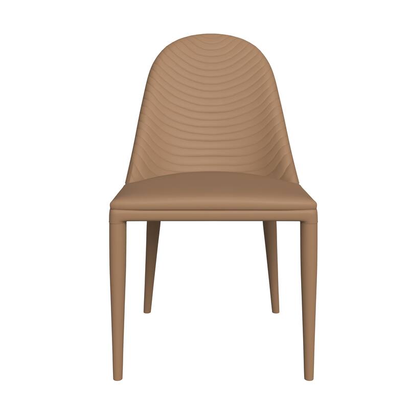 Seville Modern Dining Side Chair Armless, Leather, Metal Legs by LeisureMod