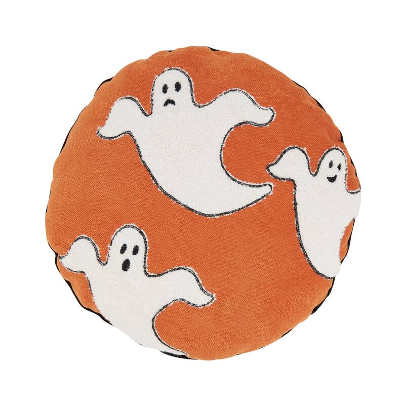 Ghost Poly Filled Throw Pillow - Orange - 18"x18" - Polyester