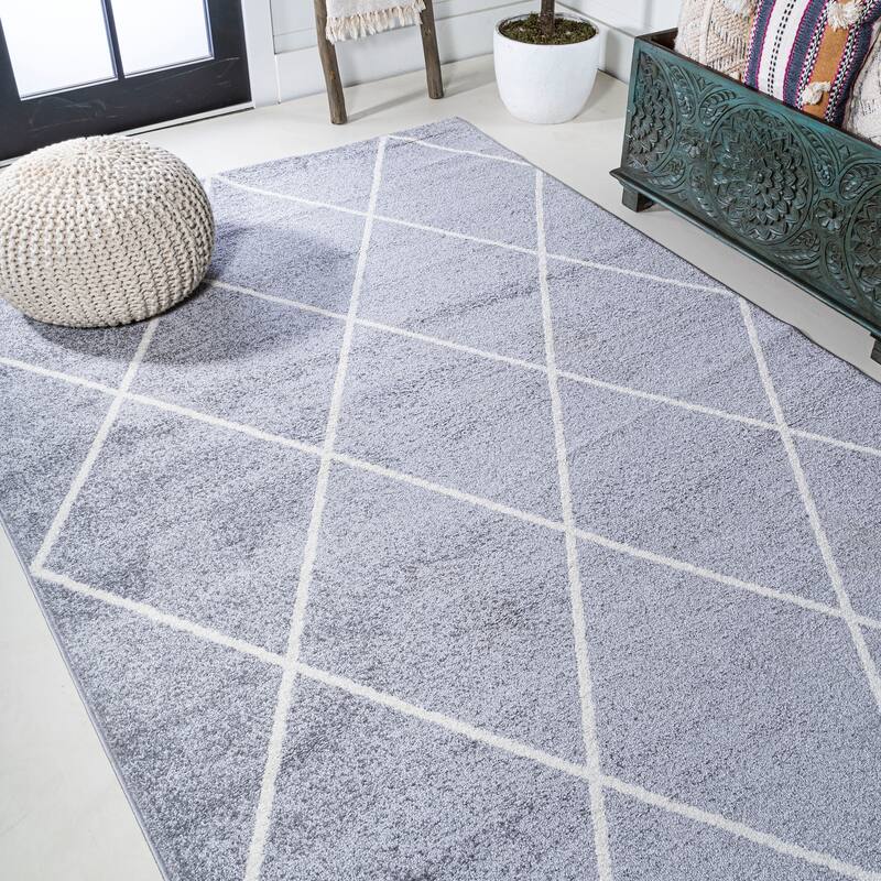 JONATHAN Y Viscon Minimalist Diamond Trellis Area Rug