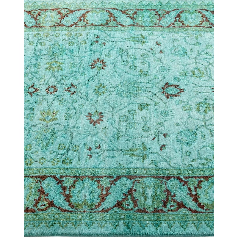 Contemporary Overdyed Wool Hand Knotted Runner - 2' 8" x 14' 4"