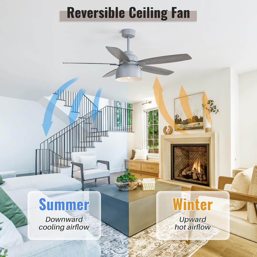52 Inch Chandelier Ceiling Fan with Lights and Remote, Double-Side Fan Blades Ceiling Fan, Quiet Reversible Ceiling Fan