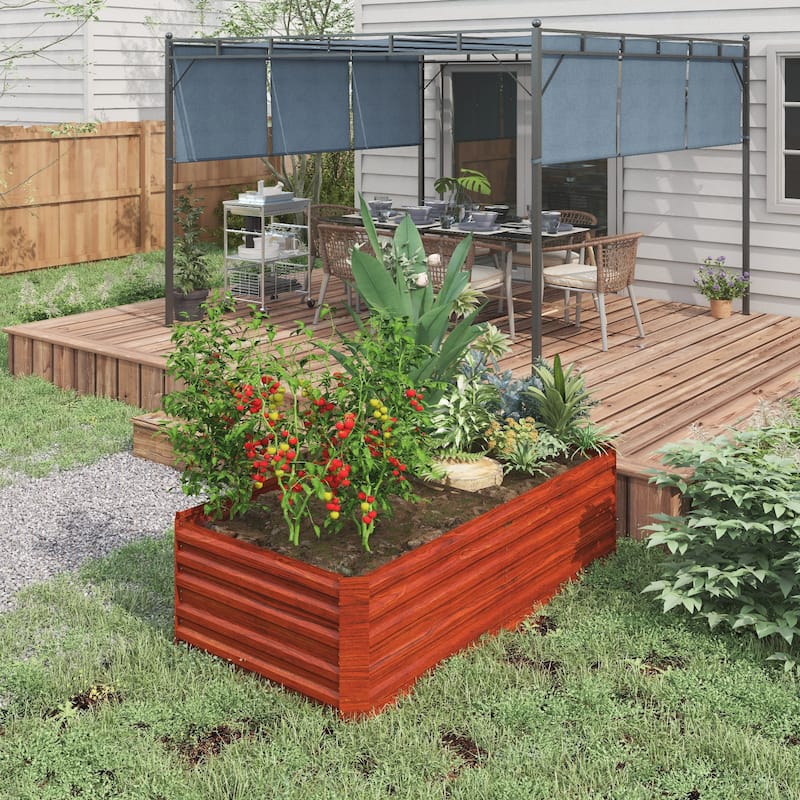 Galvanized Raised Garden Bed Kit, Large and Tall Metal Planter Box for Vegetables,Flowers and Herbs, 6' x 3' x 2'