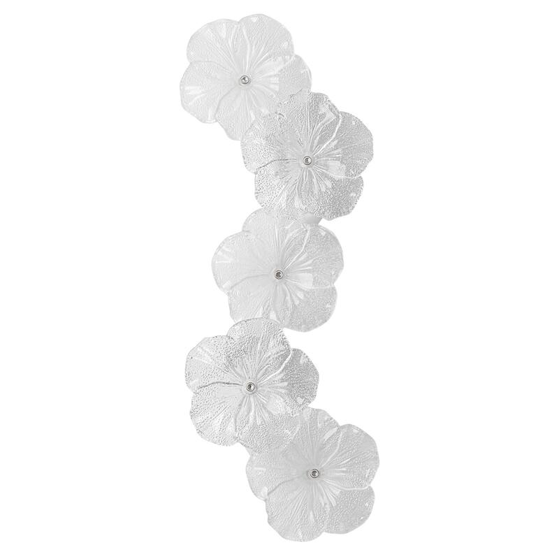 Modern Elegant Clear and Frosted Bubble Glass Flower Petal Wall Sconce
