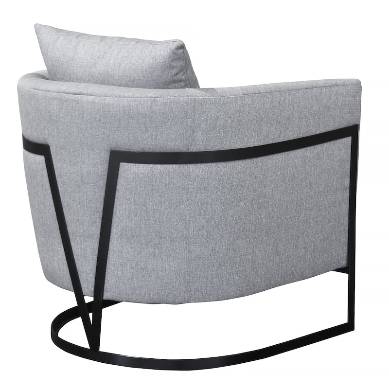 Armen Living Grey or Beige Swan Living Room Accent Chair