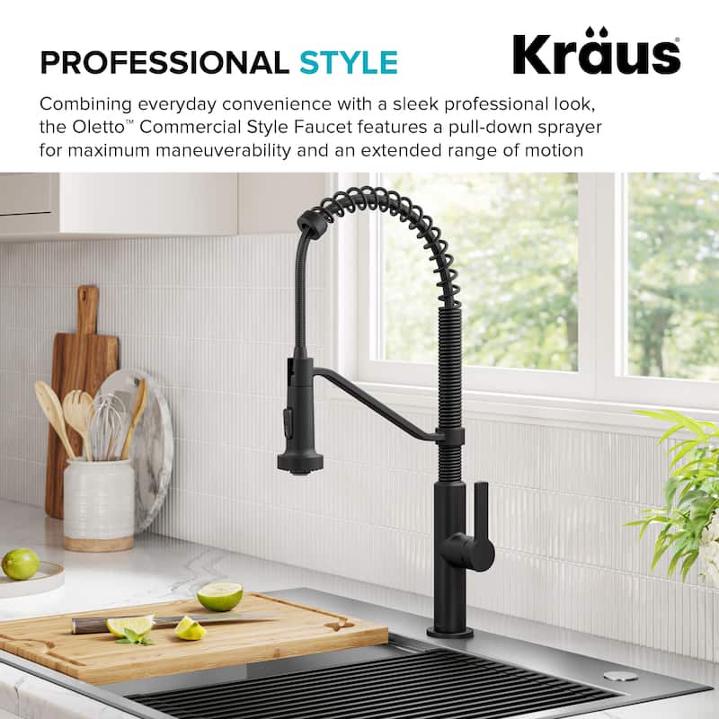 KRAUS Oletto Commercial Style 2-Function Pull Down Kitchen Faucet