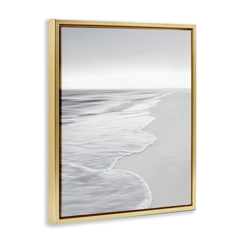 Stupell Foamy Beach Coast Framed Floater Canvas Wall Art Design By Maggie Olsen