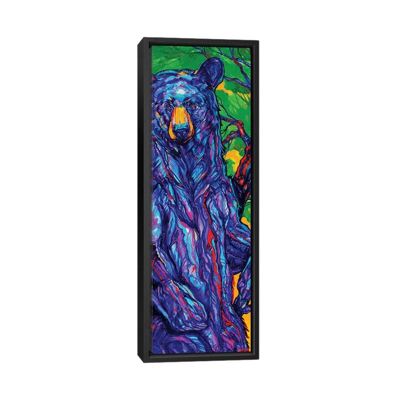 iCanvas "Guardian Bear" by Derrick Higgins Framed Canvas Print - 72x24 - Black