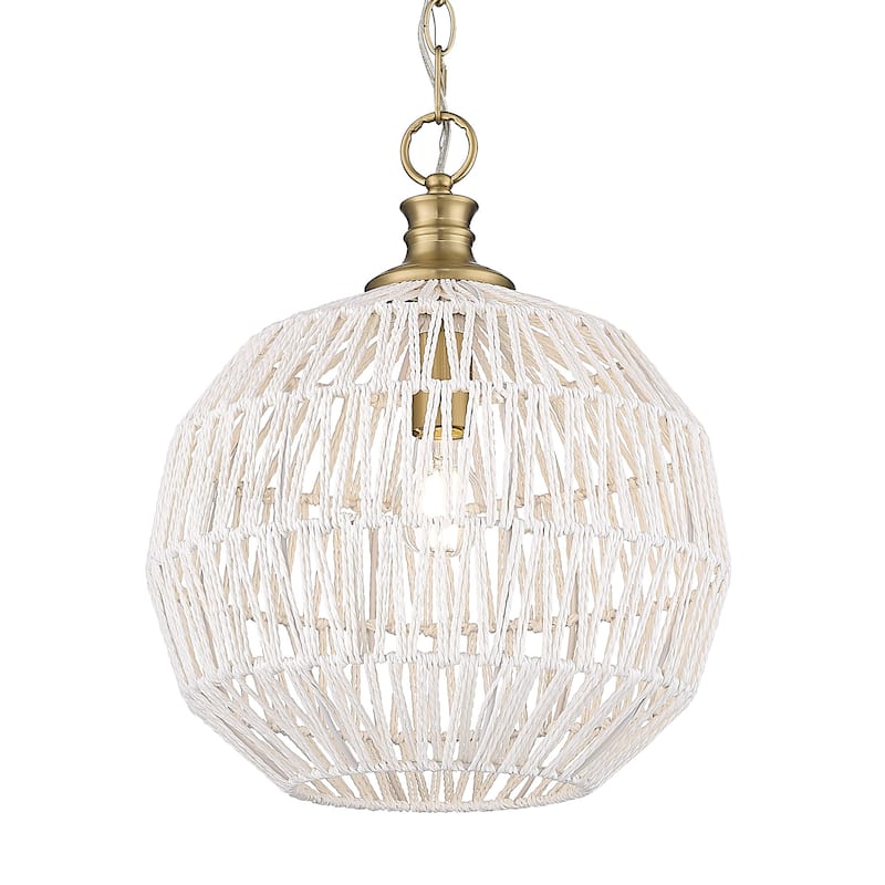 Florence 14" Wide 1-Light Medium Pendant with Rope Shade