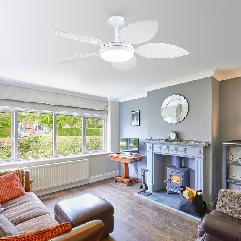 52" Waterproof Indoor and Outdoor Ceiling Fans with Lights, APP and Remote Control, Dimmable Farmhouse Ceiling Fan - 52 Inches