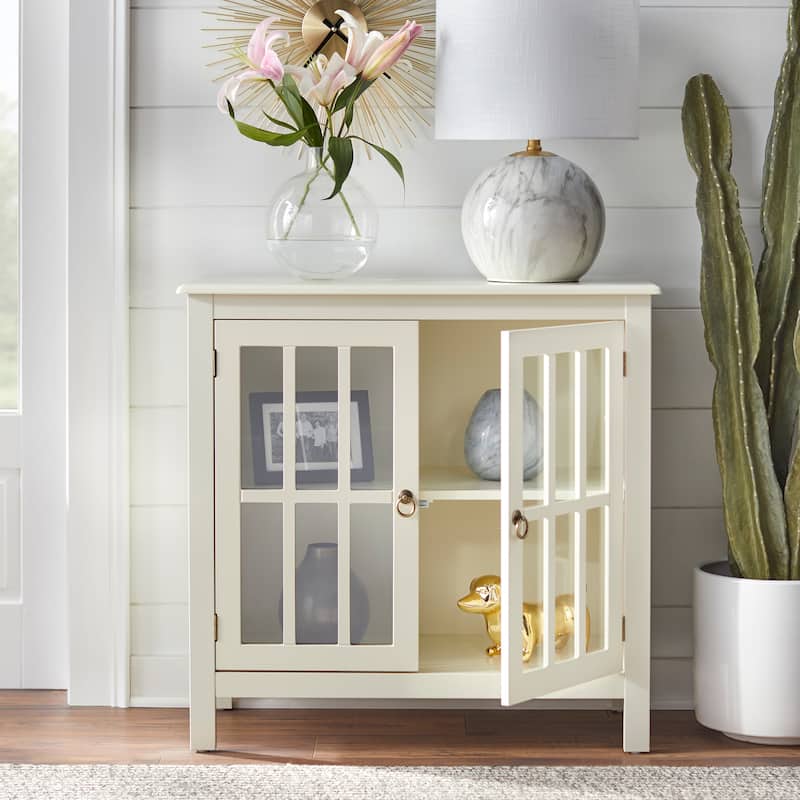 Simple Living Portland 2-Door Glass Cabinet