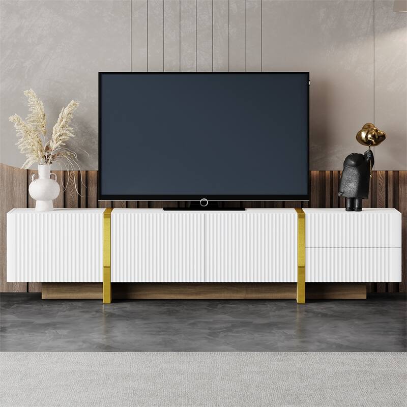 TV Stand,Modern Entertainment Center with Storage Cabinets