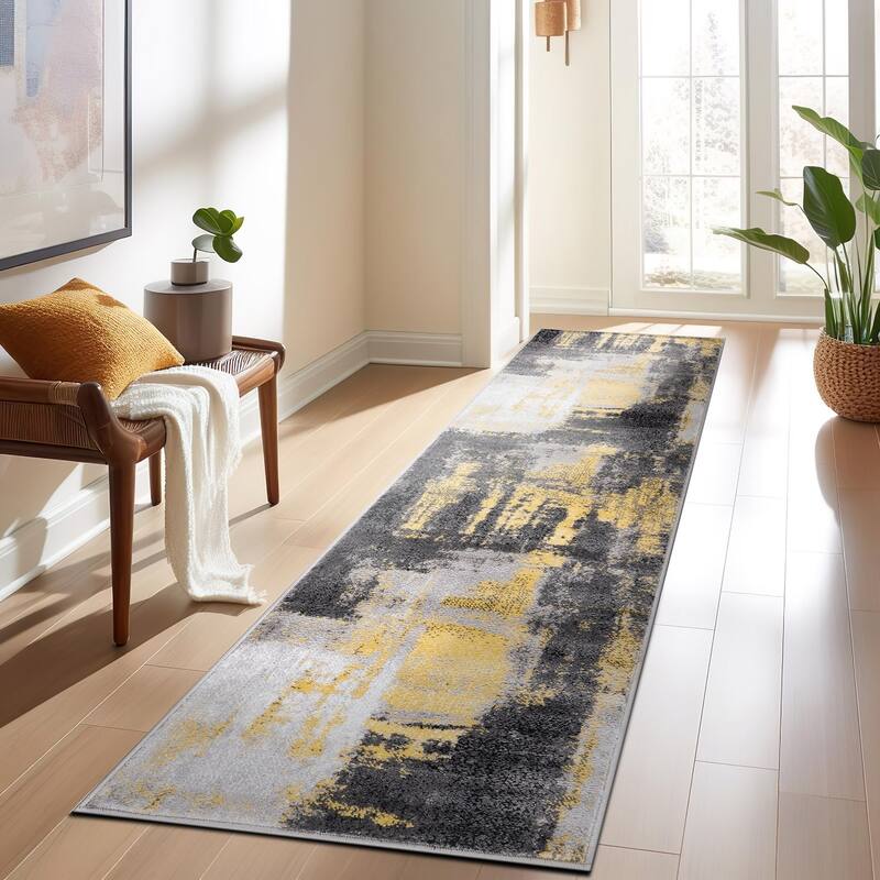 Modern Watercolor Abstract Design Area Rug