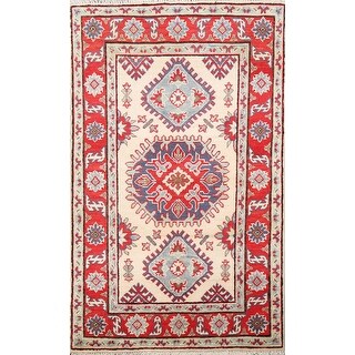Traditional Geometric Kazak Oriental Home Decor Area Rug Wool Handmade ...