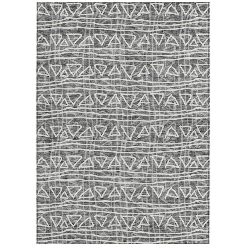 HomeRoots Geometric Transitional Rectangle Outdoor Rug