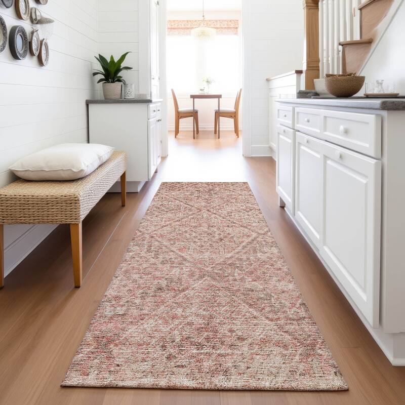 Premium Washable Super Soft Tribal Modern Mayfield Rug - Pink - 2'3" x 7'6"