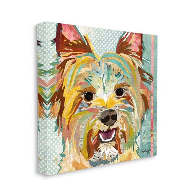 Stupell Happy Terrier Pet Portrait Collage Stretched Canvas Wall Art, Design by Traci Anderson