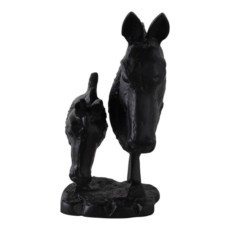 Metal Aluminum Modern Horse Figurine Sculpted Design - 10" Black - 9.5" x 6.5" x 10"