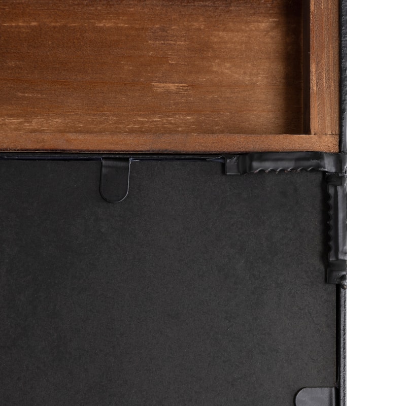 Kate and Laurel Kincaid Wood and Metal Framed Wall Mirror - Rustic Brown/Black - 20x36