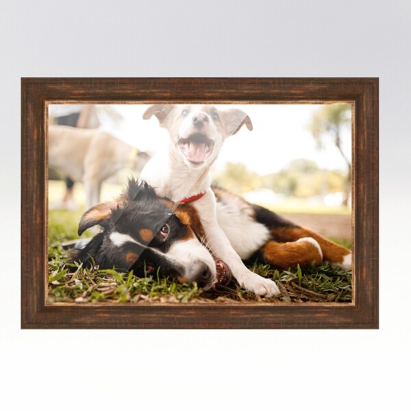 22x38 Brown Picture Frame - Wood Picture Frame Complete with UV