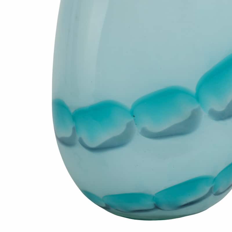 Glass Vases Coastal Style with Sculpted Detailing and Swirl Design