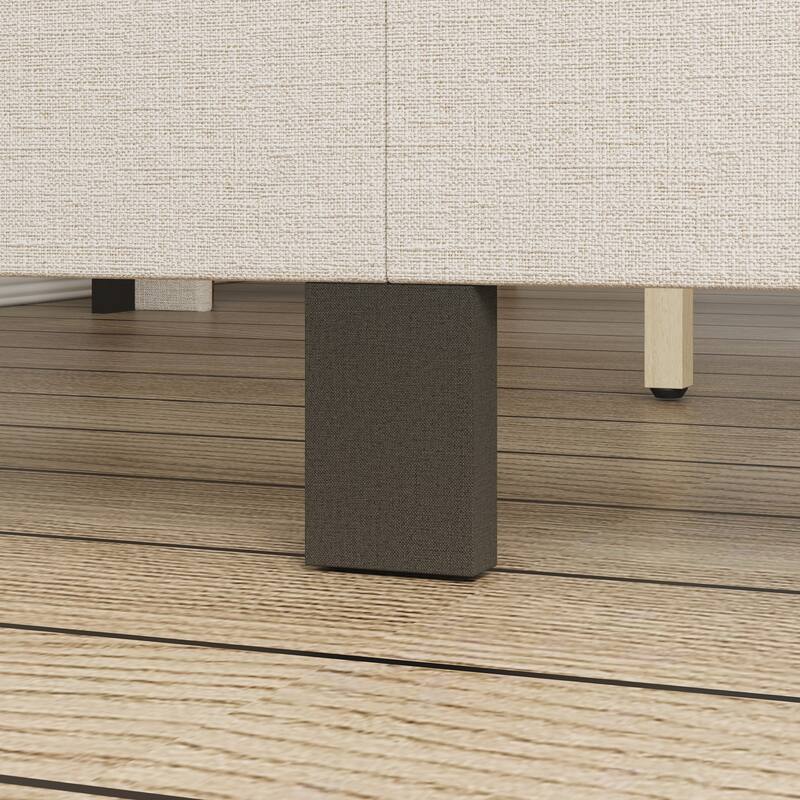 Cozy Beige Bedroom Upholstered Bed Frame,Stable Structure & Easy Maintenance,Durable Fabric,TB117 Verified