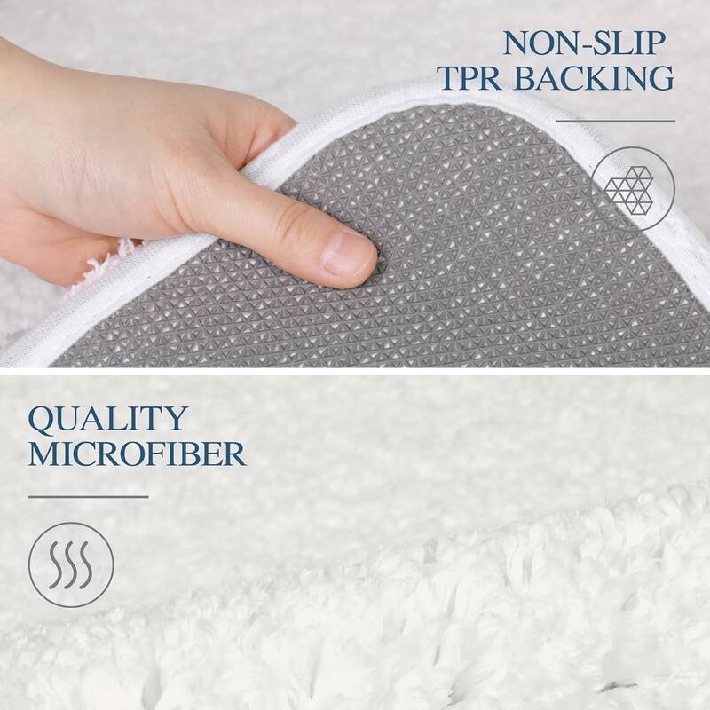 Bathroom Rug Non Slip Bath Mat for Bathroom, Water Absorbent Soft Microfiber Shaggy Bathroom Mat Machine Washable Bath Rug