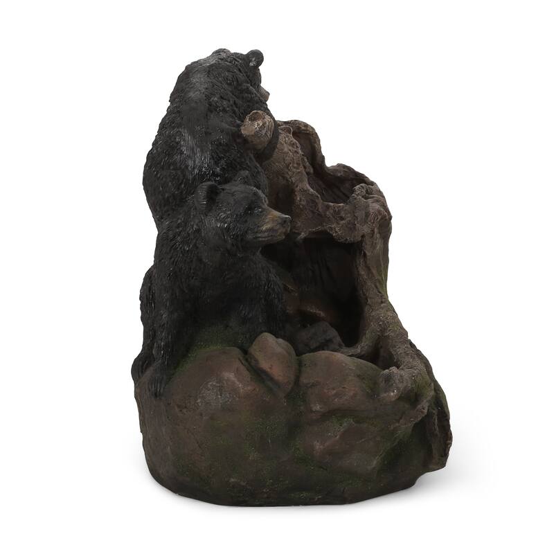 Datona Outdoor Outdoor Bears on a Log Fountain by Christopher Knight Home
