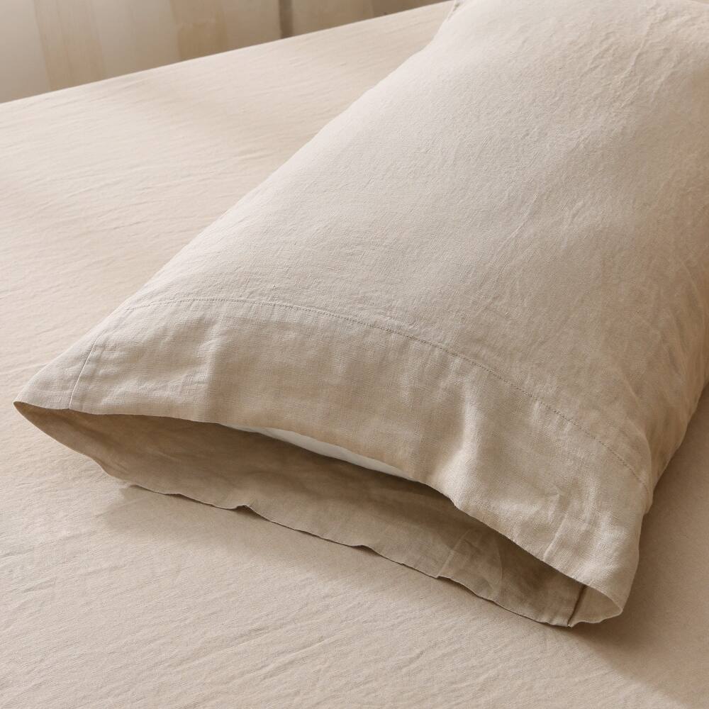 Highland Feather 100% French Linen Pillowcases - Set of 2 - Linen Bedding Set - Classic Luxury - Ultra-Soft and Breathable