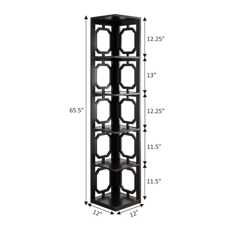 Convenience Concepts Omega 5 Tier Corner Bookcase