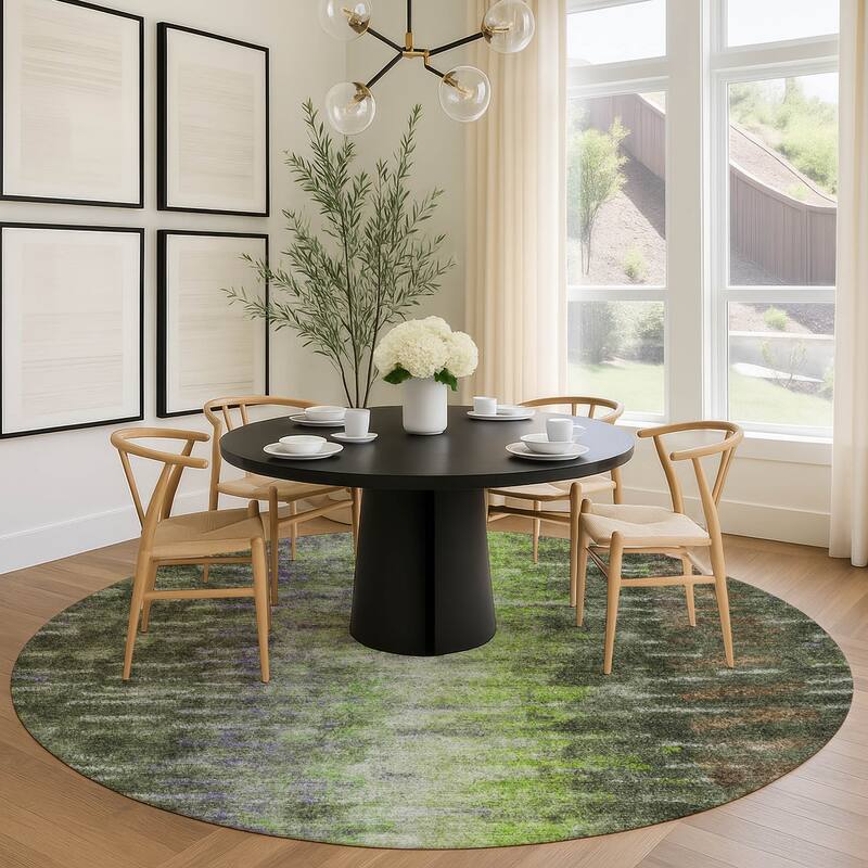 Machine Washable Indoor/ Outdoor Contemporary Ombre Chantille Rug