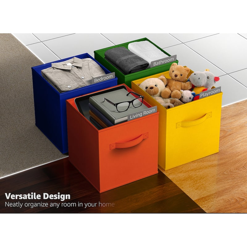 Sorbus 12 Pack Storage Bins - Sturdy Fabric Cubes with Handle - 10.5" L x 10.5" W x 11" H