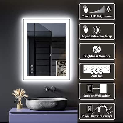 M21 Black Frame Wall Mounted LED Bathroom Vanity Mirror