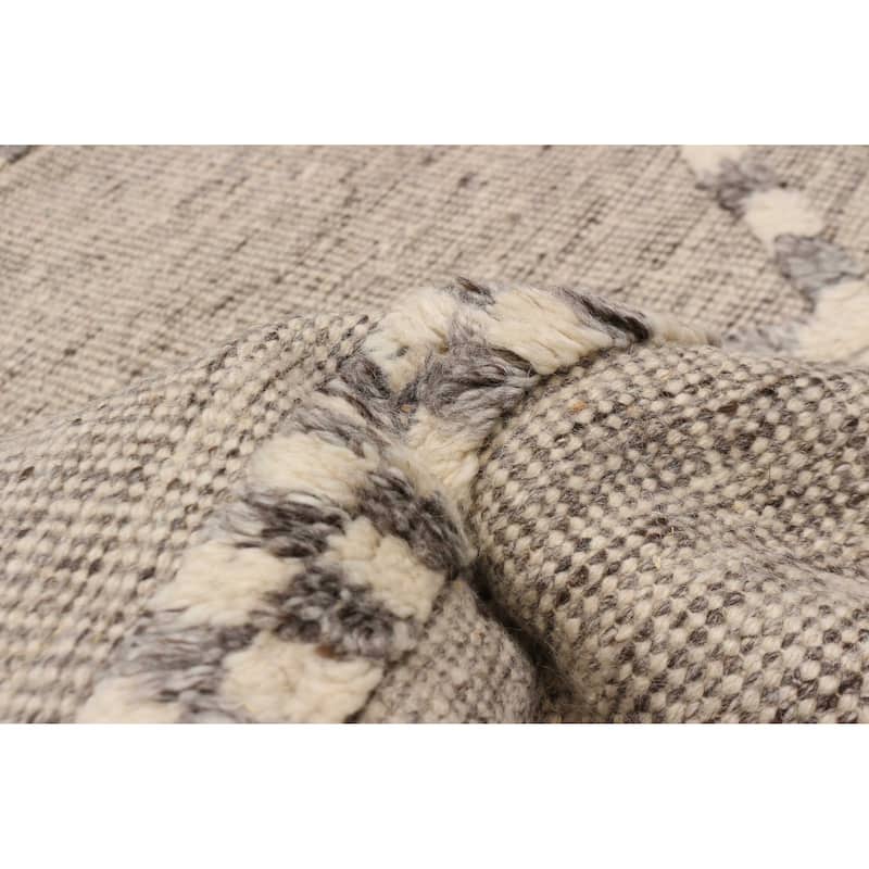 ECARPETGALLERY Hand-knotted Tangier Light Grey Wool Rug - 8'2 x 10'3